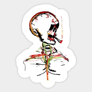 Skull with Cigarette Sticker